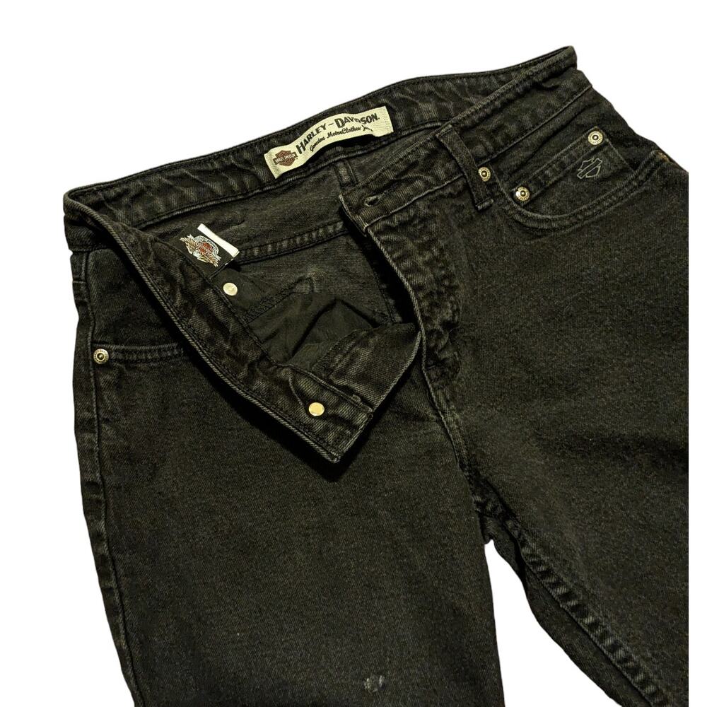 Black Harley Davidson Denim Jeans Women Size 10P - Picture 5 of 7